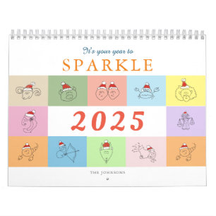 Süße Sternzeichen und positive Zitate 2025 Kalender