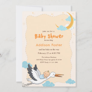 Süße Storchen-Speziallieferung-Baby-Party Einladung