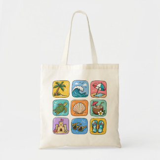 Süße Strand Icons Sommerurlaub Tasche