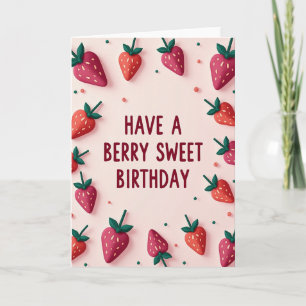 Süße Strawberry-Geburtstagskarte Karte