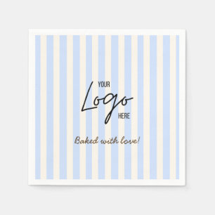 Süße Streifen Bäckerei Café Logo Mit Liebe Gebacke Serviette