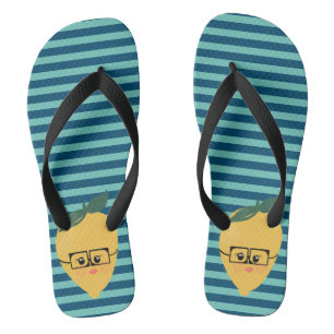 Süße Streifenmuster mit Zitrone Flip Flops