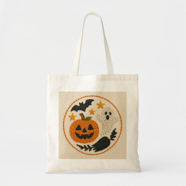 Süße Strick-Kürbis-Halloween Tragetasche (Vorne)