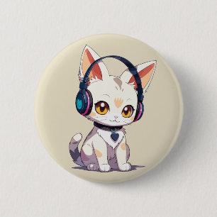 Süße stylische Katze Button