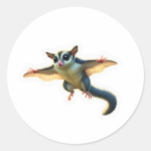 Süße Sugar Glider exotische Haustier-Illustration  Runder Aufkleber