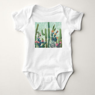 Süße Sukkulenten: Vintage-Kaktusmuster Baby Strampler
