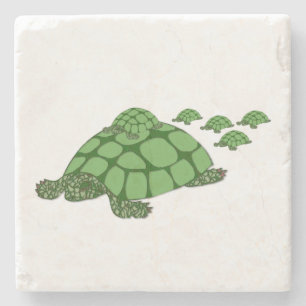 Süße Sumpfschildkröten-Familie Steinuntersetzer
