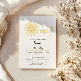 Süße Sunshine 1. Geburtstag Einladung