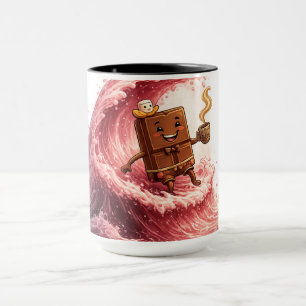 Süße Surf-Schokolade und Kaffee Pinke Erdbeere Tasse
