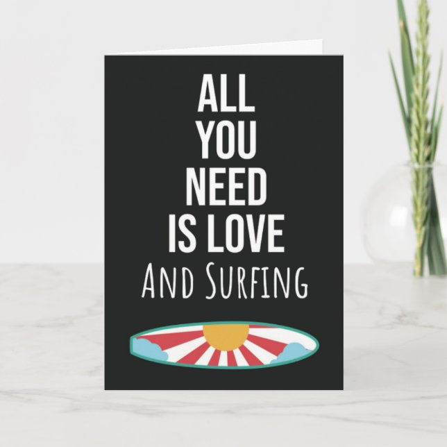 Süße Surfkarten Surfbrett Ozeanwelle Surfer Karte (Vorderseite)