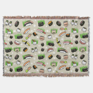 Süße Sushi-Charaktere Muster   Kawaii Sushi Decke