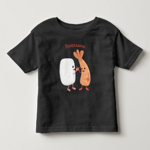 Süße Sushi-Reis-Garneelen-Freunde-Cartoon Kleinkind T-shirt