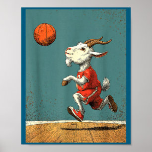 Süße Süße Ziege Tier Lustiger Basketball Poster
