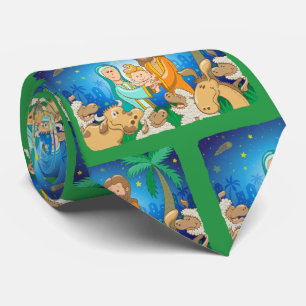 Süße Szene der Geburt Christi des Babys Jesus Krawatte