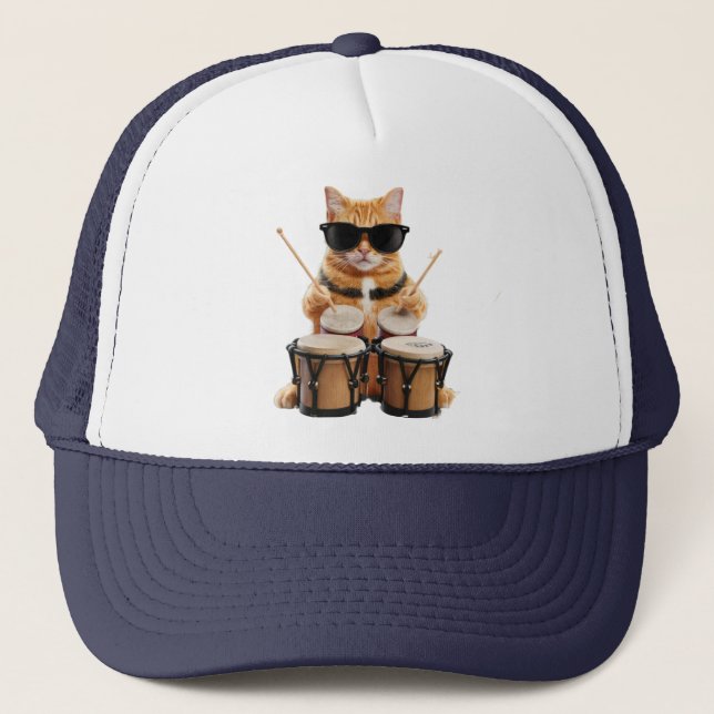 Süße Tabby-Bongos-Baseballmütze Truckerkappe (Vorderseite)