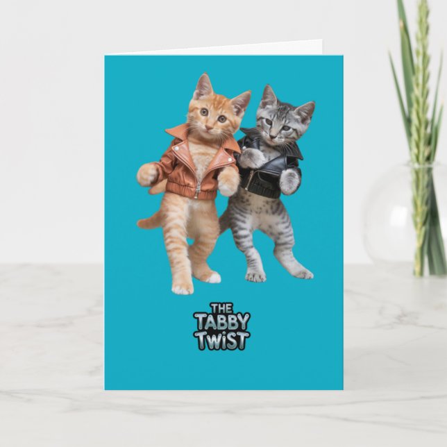 Süße Tabby Twist Karte (Vorderseite)
