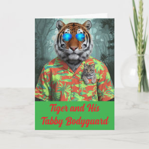Süße Tabby- und Tiger-Karte zum Gruß Karte