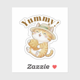 Süße Taiyaki-Ginger-Katze Kawaii-Ästhetik-Aufklebe Aufkleber