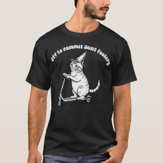 Süße Tante Cat Scooter Aufbruch, um Tante zu begeh T-Shirt