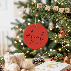 Süße Tante EST Jahr Andenken Schrift Design Keramik Ornament