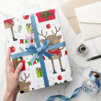 Süße tanzende Hirsche Weihnachtsgeschenkverpackung Geschenkpapier