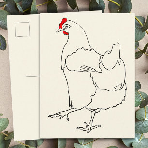 Süße tanzende Huhn lustige Strichzeichnung Tierkun Postkarte