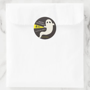 Süße Taschenlampen-Geist Halloween-Geschenke Runder Aufkleber