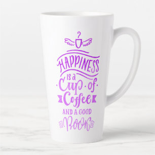 Süße Tasse Kaffee Zitat Lila Kalligrafie Hoch