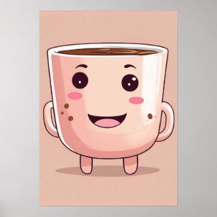 Süße Tasse Kawaii - Morgenkaffeeliebhaber Gi Poster