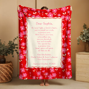 Süße Tauf-Blumen-Fleece-Decke Paten-Geschenk Fleecedecke