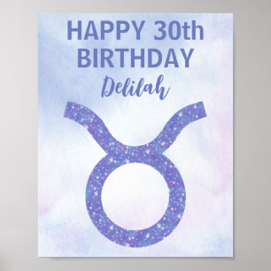 Süße Taurus Astrologie Zeichen Individuelle Geburt Poster
