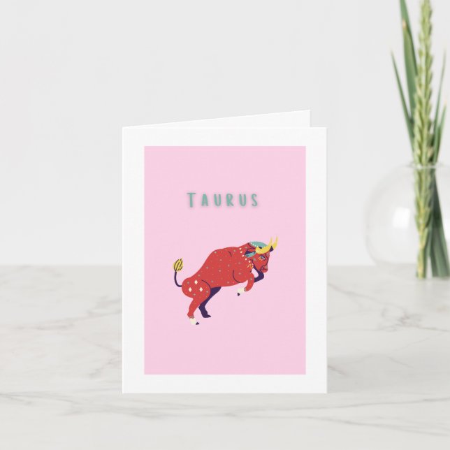 Süße Taurus, Sternzeichen, Sternzeichen Karte (Vorderseite)
