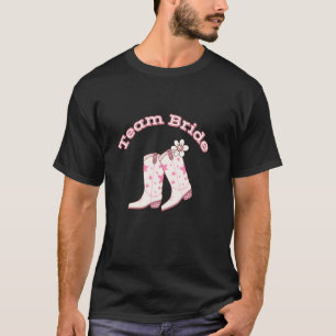 Süße Team Braut Gänseblümchen Cowboy Stiefel Weste T-Shirt