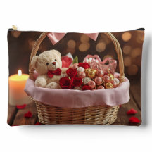 Süße Teddy-Rose-Korb-Romantik-Valentinstag-Make-up