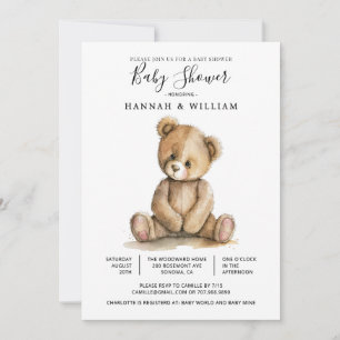 Süße Teddybär-Baby-Party Einladung