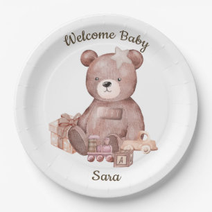 Süße Teddybär-Baby-Party-Teller Pappteller