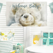 Süße Teddybär-Baby-Party-Willkommensschild für Bab