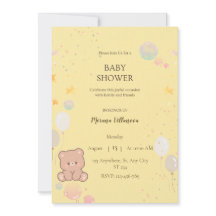Süße Teddybär-Baby-Shower-Einladung