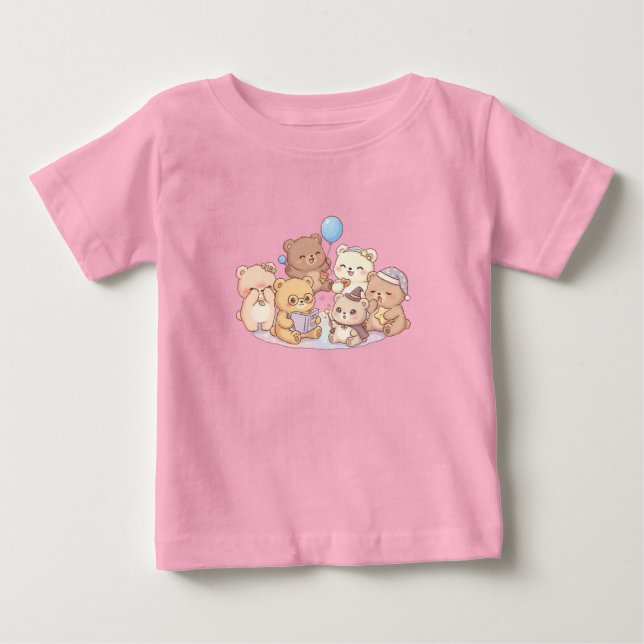 Süße Teddybär-Freunde Kinder T-Shirt (Vorderseite)