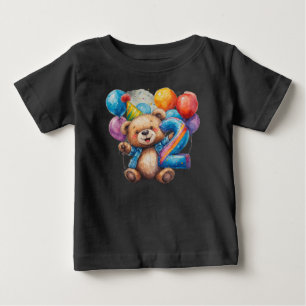 Süße Teddybär-Geburtstagsfeier Baby T-shirt