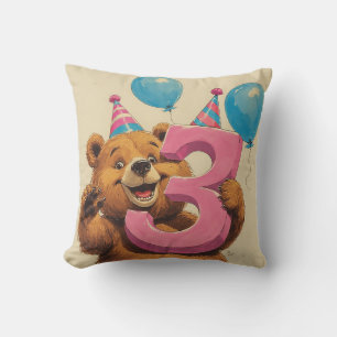 Süße Teddybär-Geburtstagsfeier Kissen