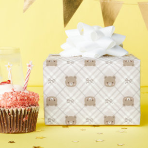 Süße Teddybär Karo-Geschenkpapierrolle Geschenkpapier