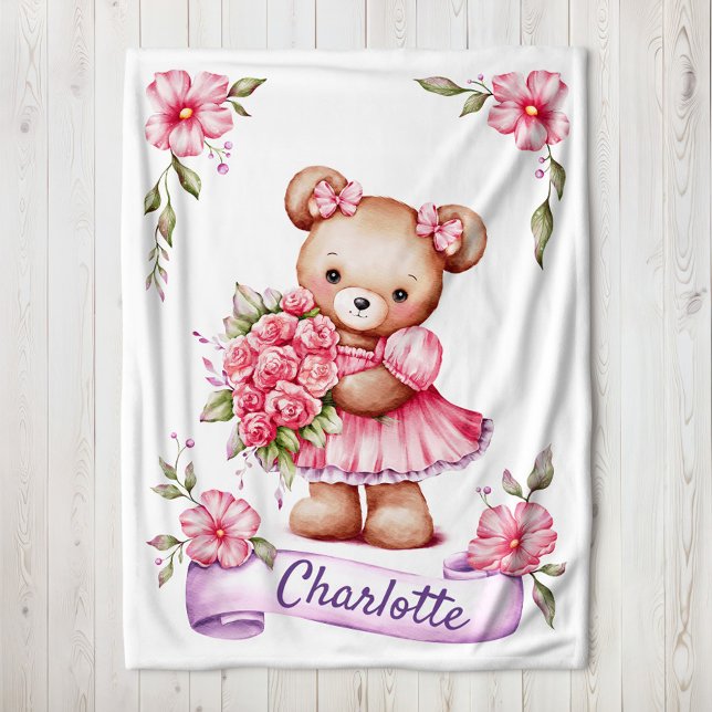Süße Teddybär Kinder Fleece Decke Mädchen (Von Creator hochgeladen)