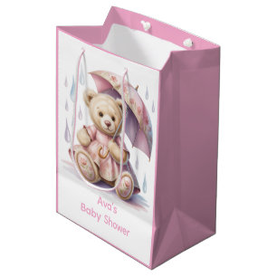 Süße Teddybär-Mädchen-Baby-Party Mittlere Geschenktüte