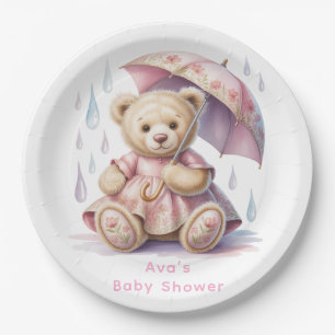 Süße Teddybär-Mädchen-Baby-Party Pappteller