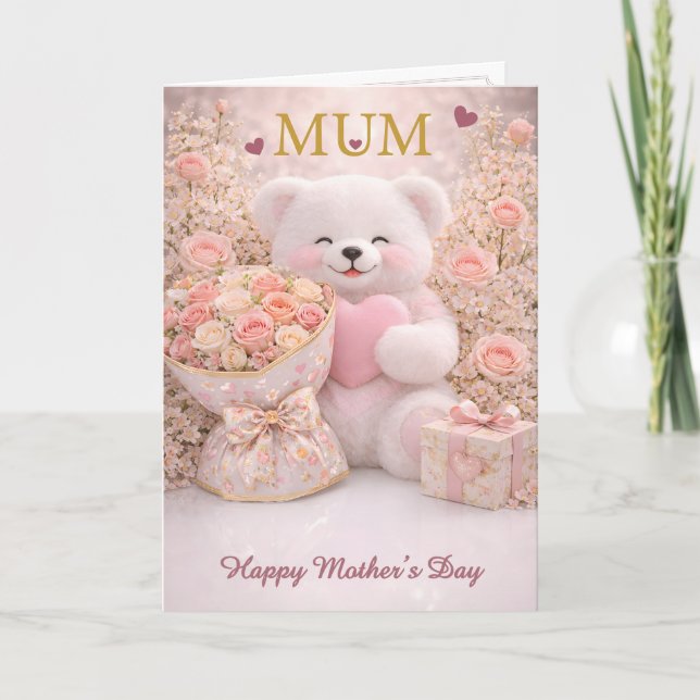 Süße Teddybär Muttertagskarte Karte (Vorderseite)