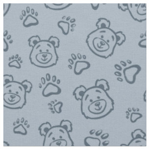 Süße Teddybär Pfoten Boho Junge Baby Kinder Blau Stoff