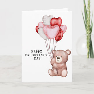 Süße Teddybär Valentinstag-Grußkarte Wasserfarbe Karte