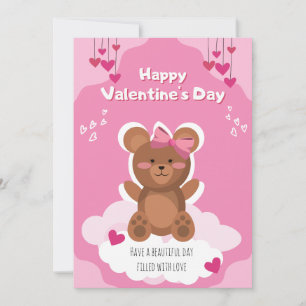 Süße Teddybär Valentinstagskarte für Kinder Feiertagskarte