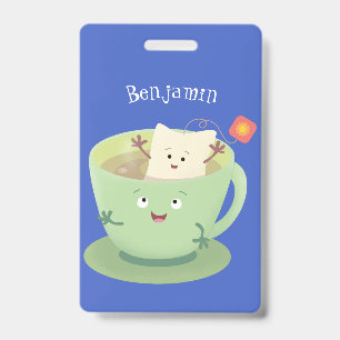 Süße Teebeutel-Tasse Cartoon Humor Charakter Ausweis
